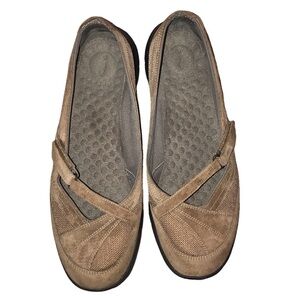 Privo Clarks Casual Athletic Suede Knit Flats Hook Loop Adjustable Woman’s 8